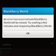 Contoh Blackberry App World Eror